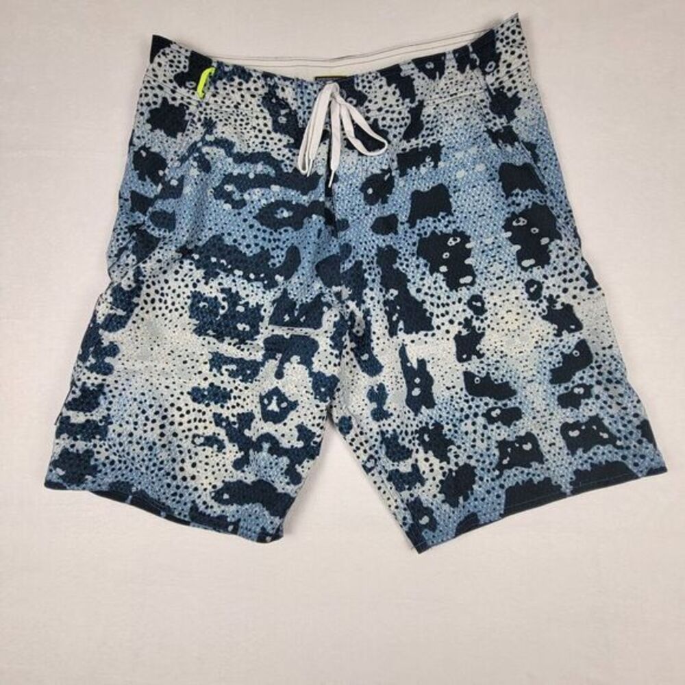 AFTCO Blue and White Men Swim Board Shorts